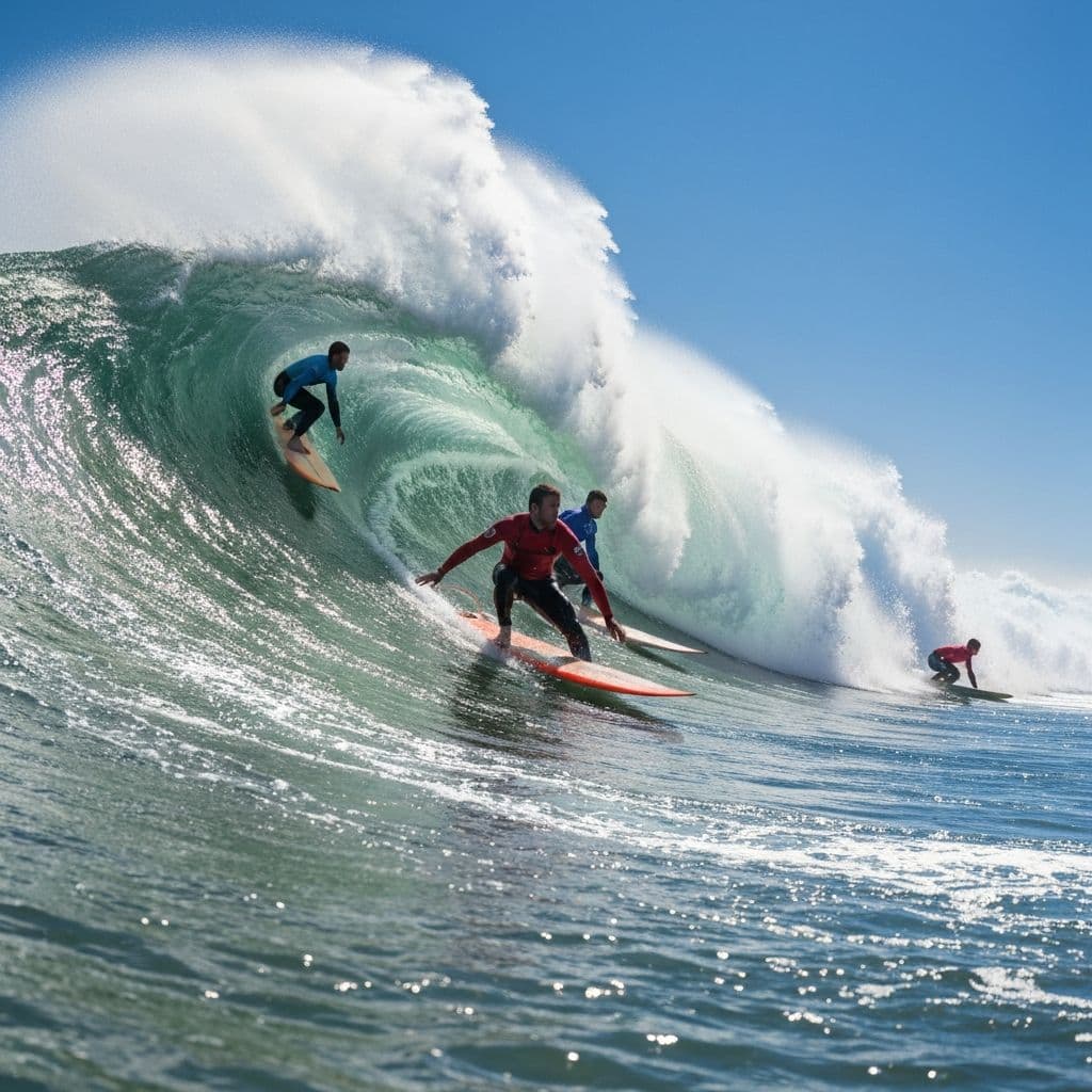 Surfers at Essaouira beach Morocco
