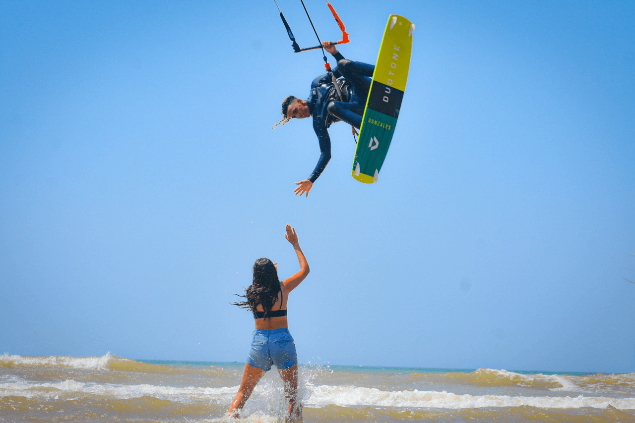 Kitesurfing session